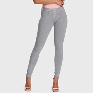 WR.UP Freddy pants mid rise full length light grey